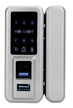 TAITON Digital Glass Fingerprint Door Lock for Swing Door Without Cutout | Colour - Silver (TAM-DL-G2G SILVER) Price in India