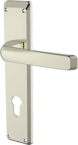 Godrej Mortise Door Lock Handle Set | 200mm NEH-17 1CK Europrofile | 5 Pin Brass Tumbler Mechanism | Satin Steel Finish