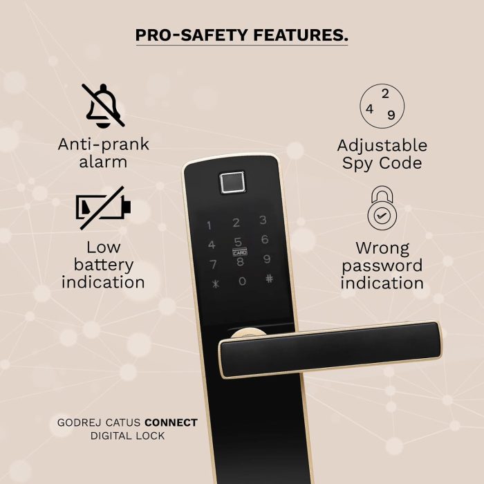 Godrej Catus Connect Digital Lock for Wooden Door | 5 in 1 Access
