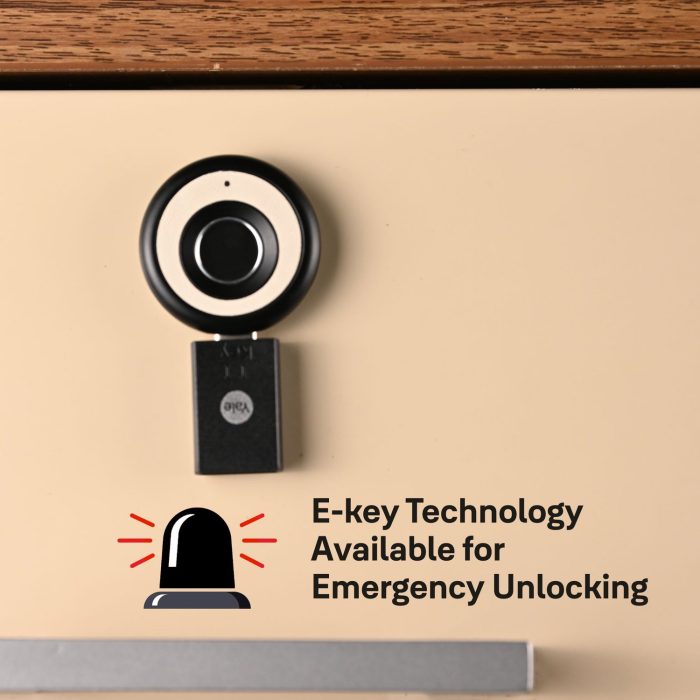 Yale Biometric YLDRPB- BL | Smart Premium Furniture Lock | Black, Brown, Ivory
