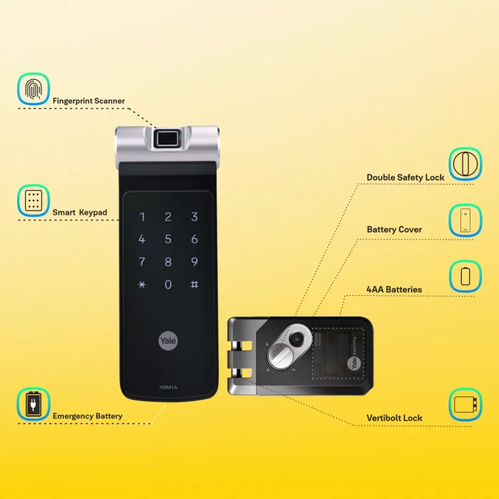 Yale Home App YDR 41A | Black | Biometric, Remote Control