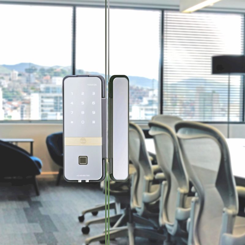 Buy Yale Biometric Lock YDG 413 GL | Smart Glass Door Locks in India | Silver