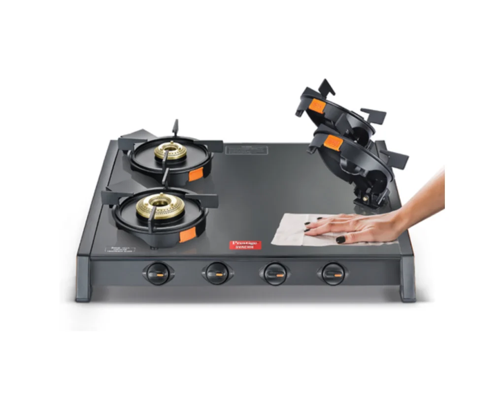 Prestige Svachh 4 Burner Gas Stove | Glasstop| Black