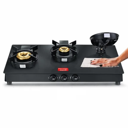 Prestige Svachh Neo 3 Burner Gas Stove | Toughened Glasstop | Black